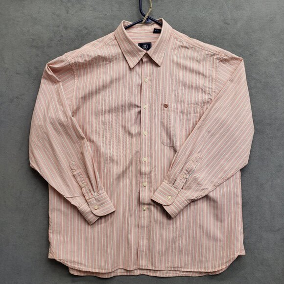 Izod Saltwater Button Up‎ Shirt Mens XL  Relaxed Pink Striped Long Sleeve Casual - Picture 1 of 5